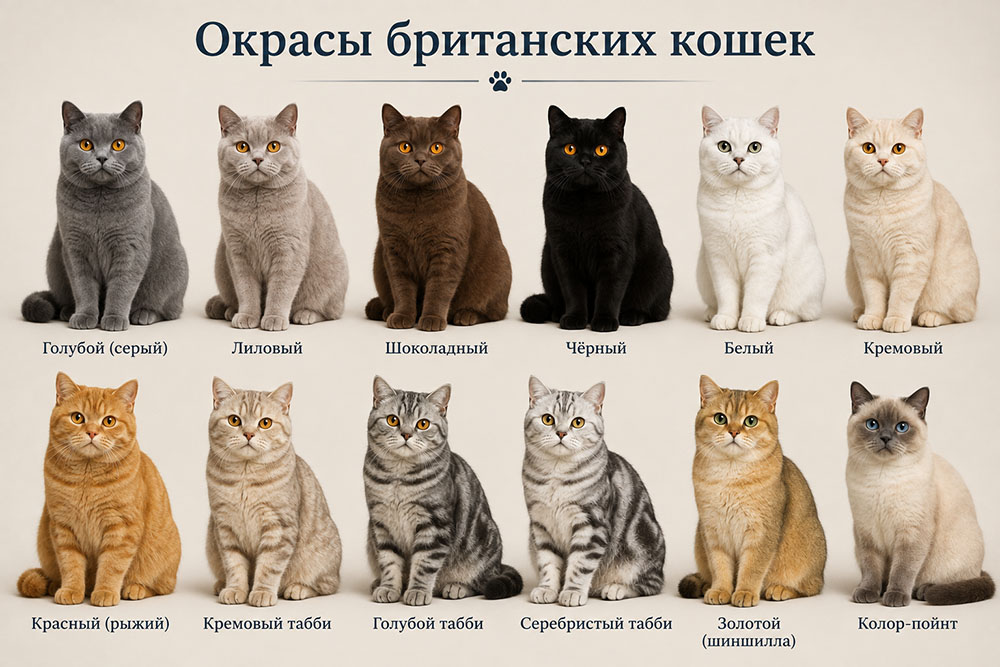 Окрасы британских кошек