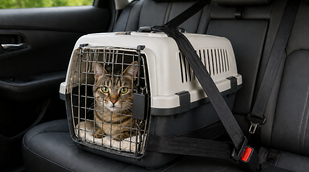 Как перевозить кота в машине